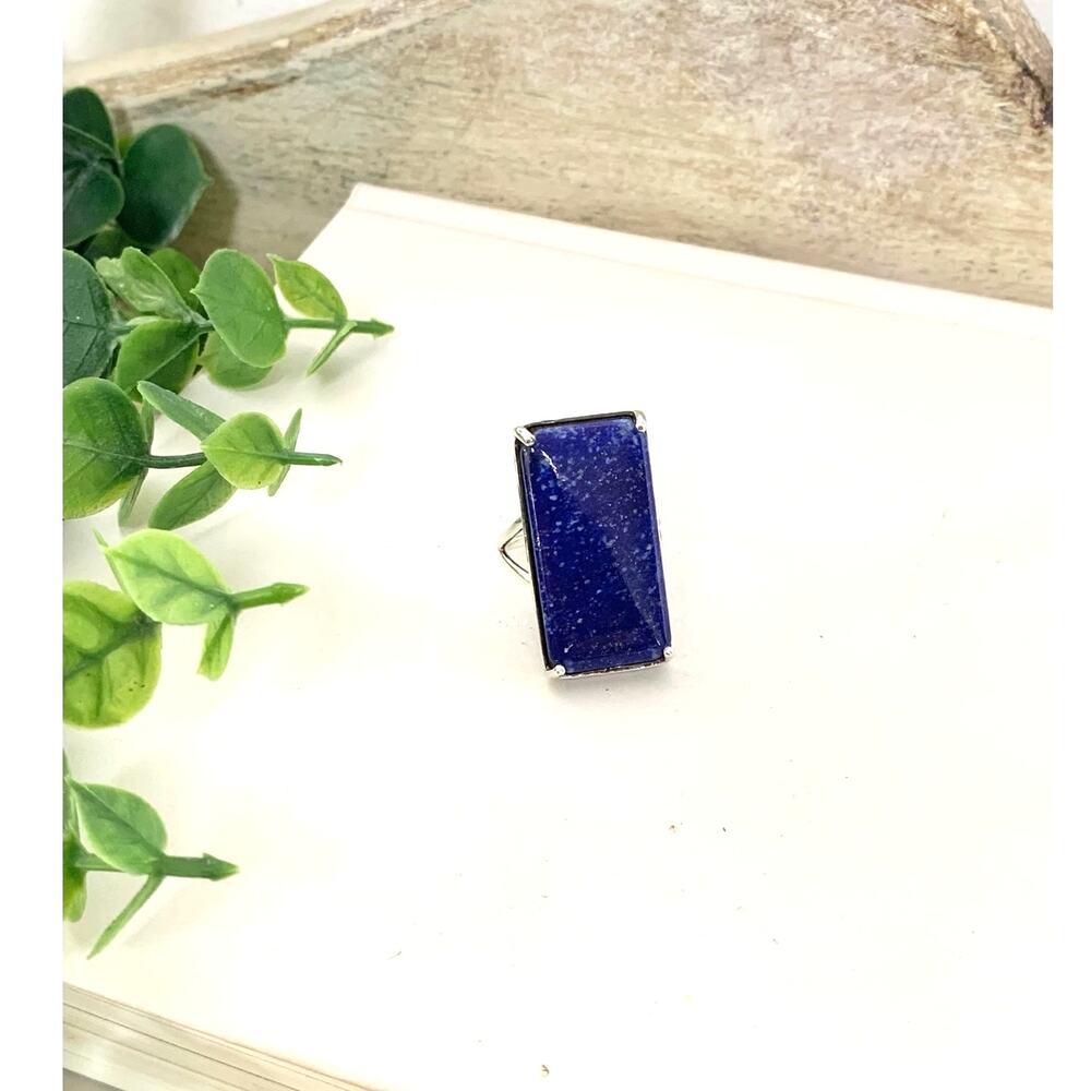Vintage Lapis Lazuli Ring Sterling Silver 925 Djoy Statement Size 9 Southwestern
